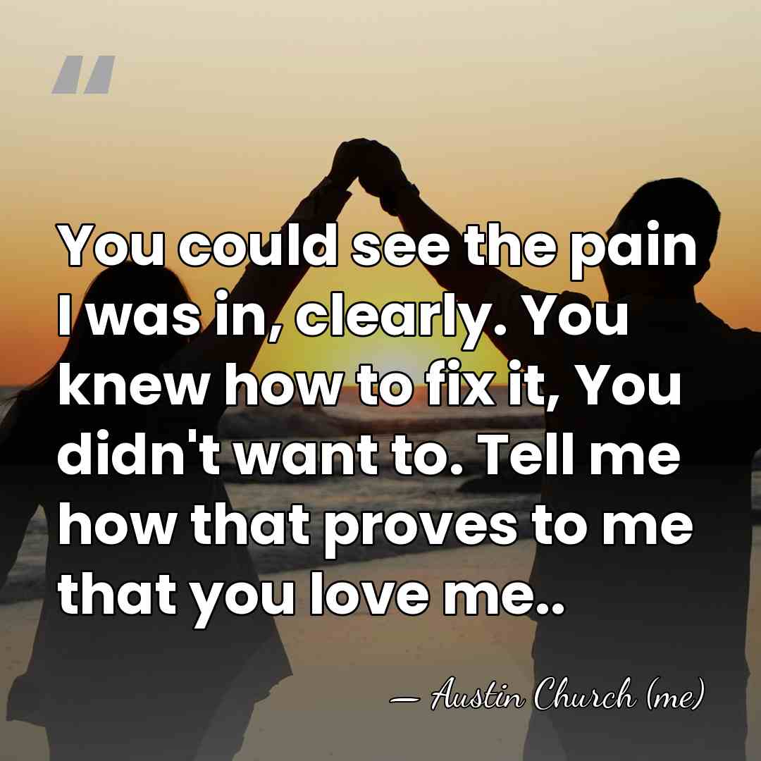 You could see the pain I was in, clearly. You knew how&hellip; - Austin Church (me)