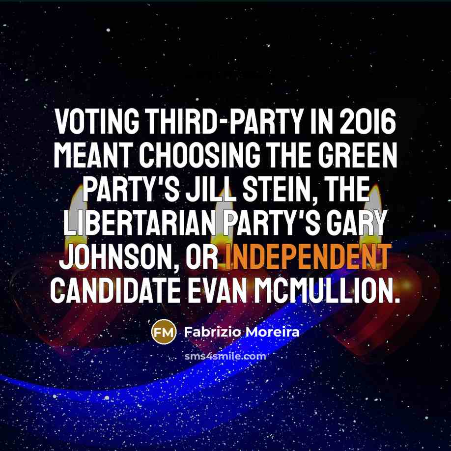“Voting third-party in 2016 meant choosing The Green Party's Jill…” quote by Fabrizio Moreira