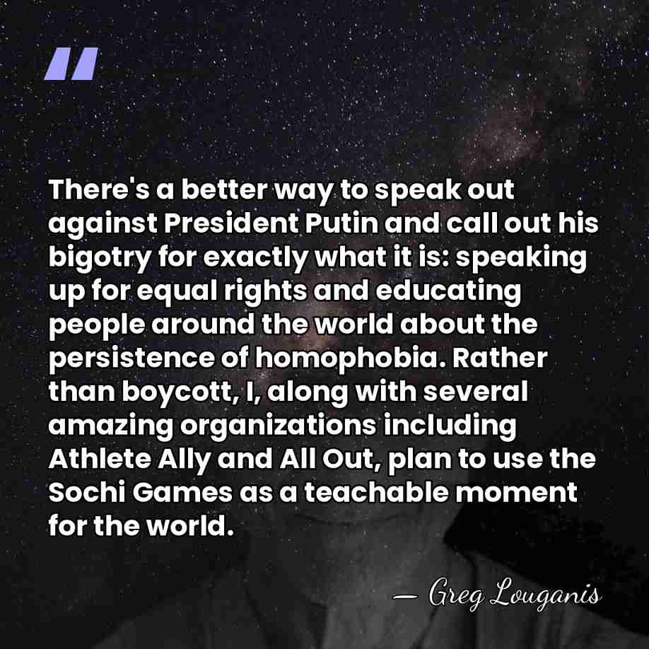 There's a better way to speak out against President Putin and call&hellip; - Greg Louganis