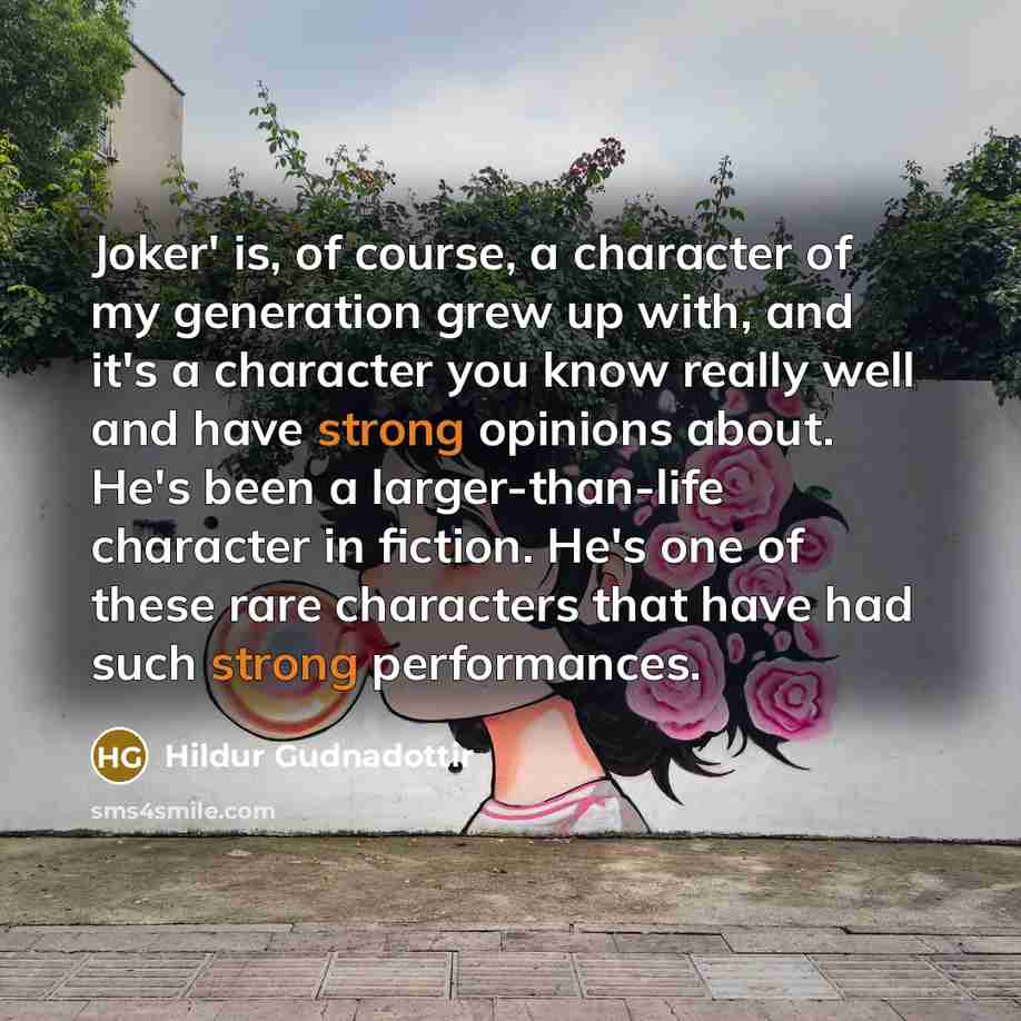 “Joker' is, of course, a character of my generation grew…” quote by Hildur Gudnadottir