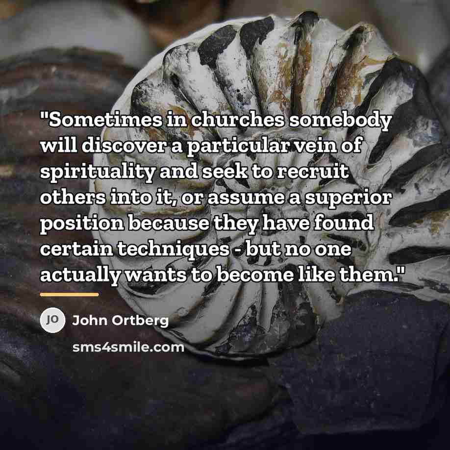 “"Sometimes in churches somebody will discover a particular vein of…” quote by John Ortberg