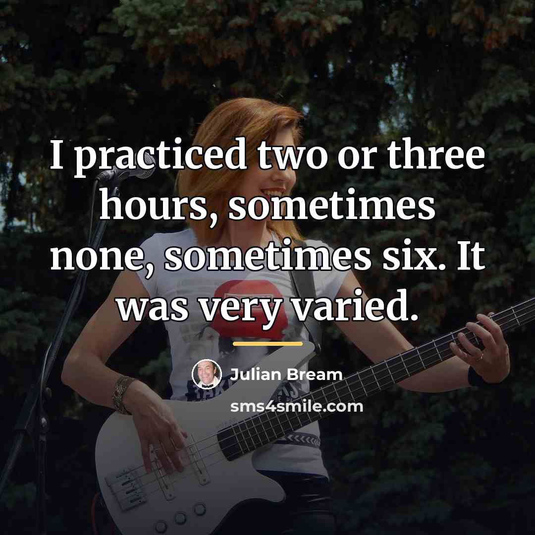 “I practiced two or three hours, sometimes none, sometimes six.…” quote by Julian Bream