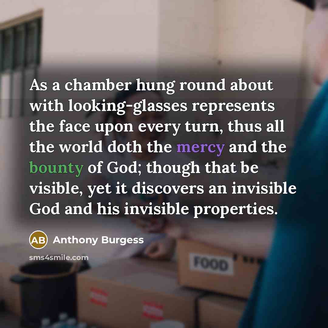 “As a chamber hung round about with looking-glasses represents the…” quote by Anthony Burgess
