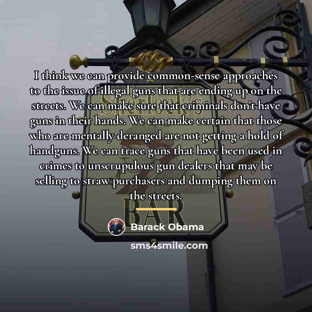 “I think we can provide common-sense approaches to the issue…” quote by Barack Obama