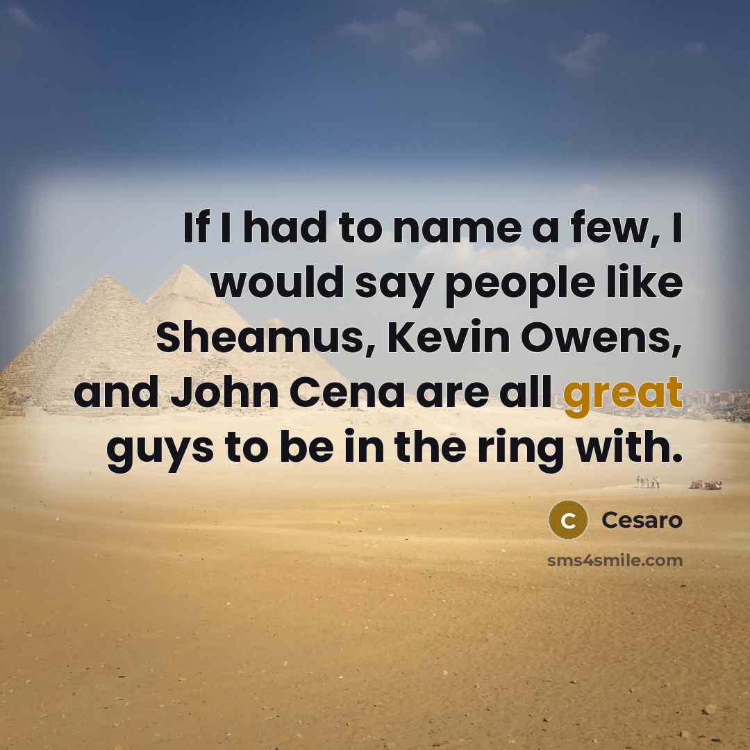 “If I had to name a few, I would say…” quote by Cesaro