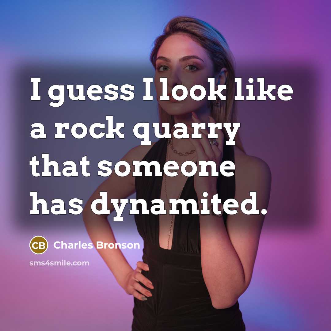 “I guess I look like a rock quarry that someone…” quote by Charles Bronson