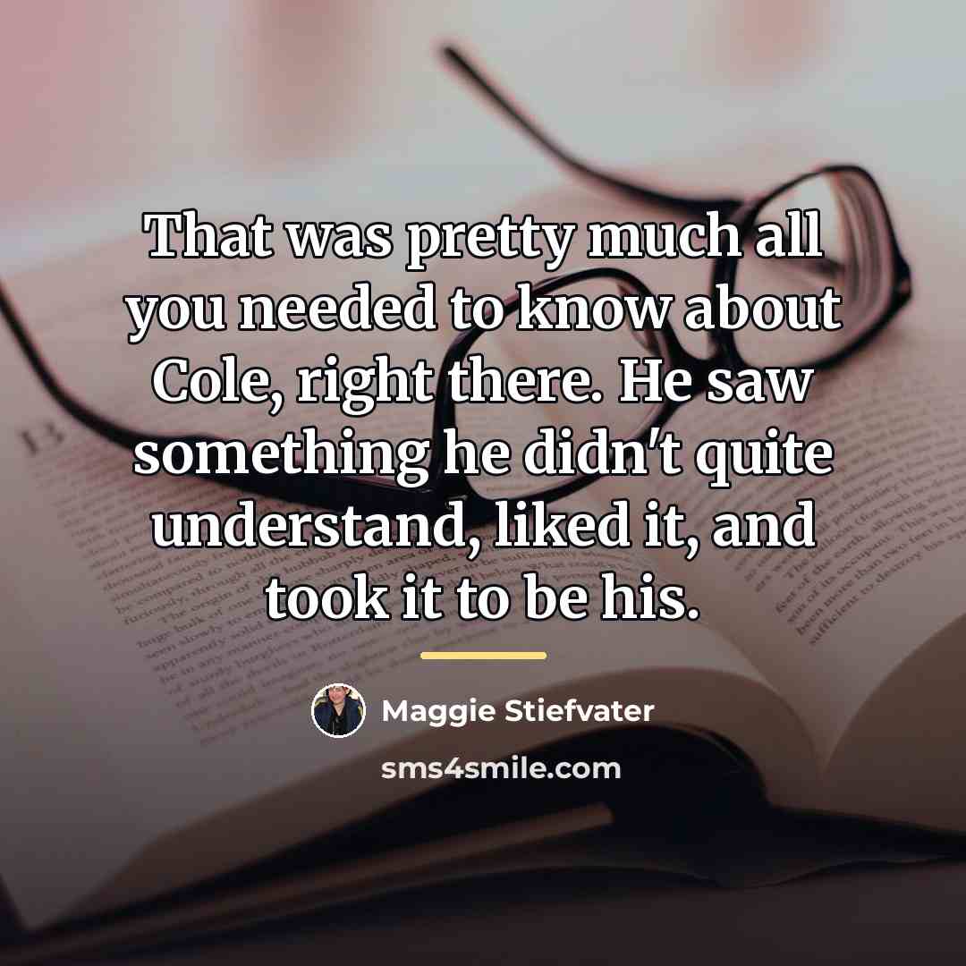 “That was pretty much all you needed to know about…” quote by Maggie Stiefvater