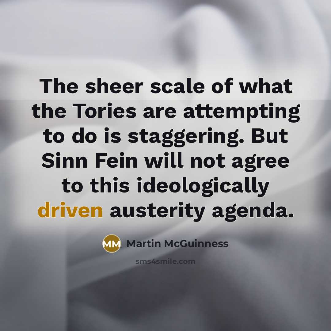 “The sheer scale of what the Tories are attempting to…” quote by Martin McGuinness