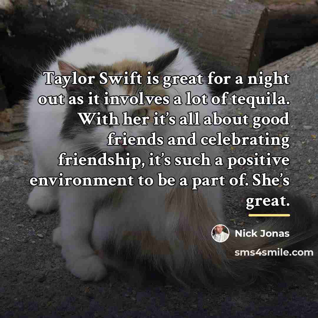 “Taylor Swift is great for a night out as it…” quote by Nick Jonas