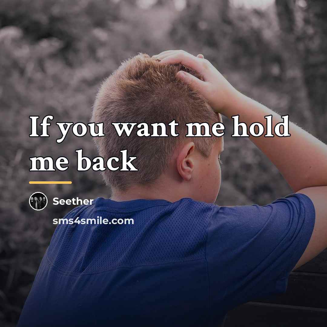 “If you want me hold me back…” quote by Seether