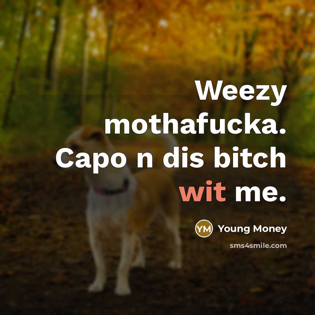 “Weezy mothafucka. Capo n dis bitch wit me.…” quote by Young Money