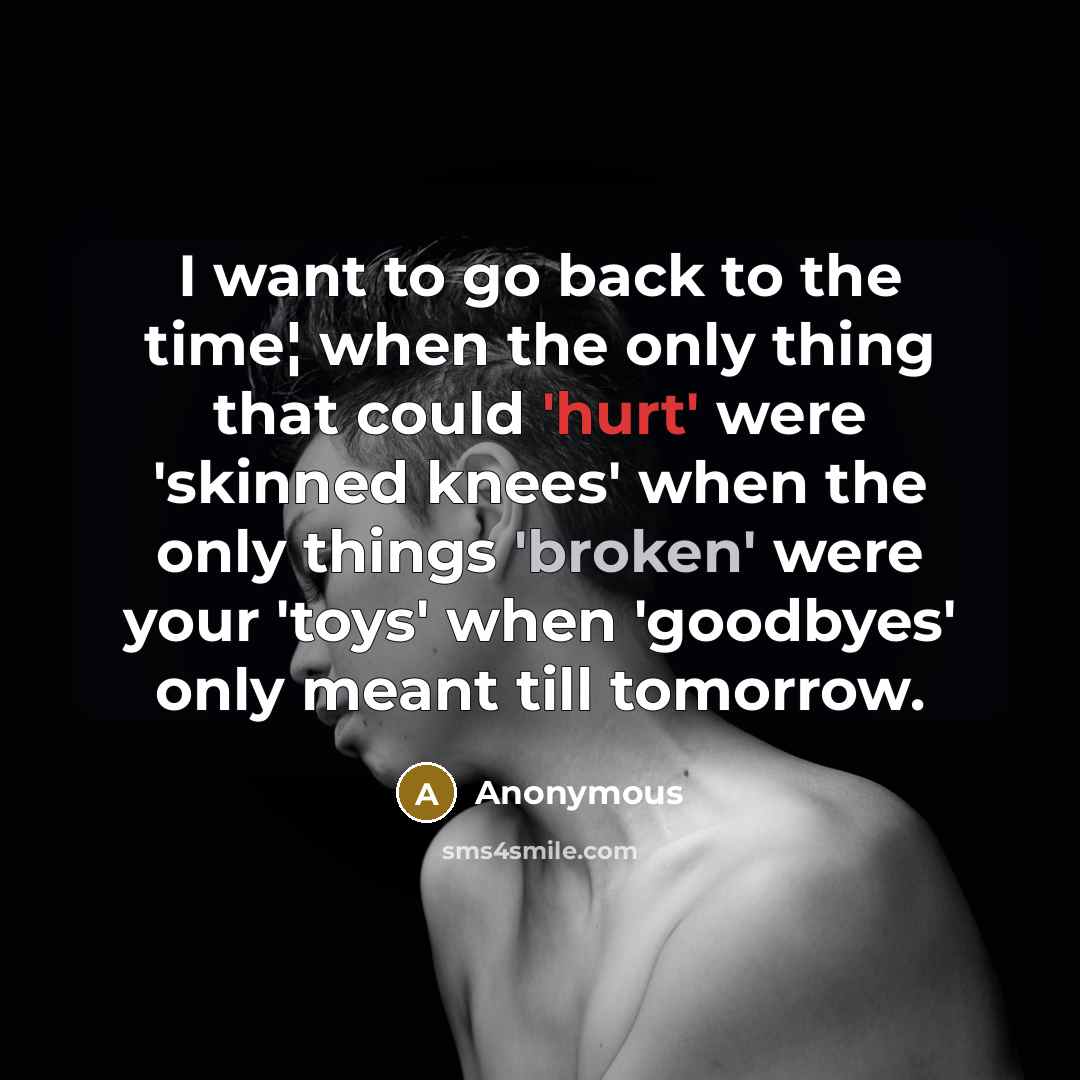 “I want to go back to the time¦ when the…” quote by Anonymous