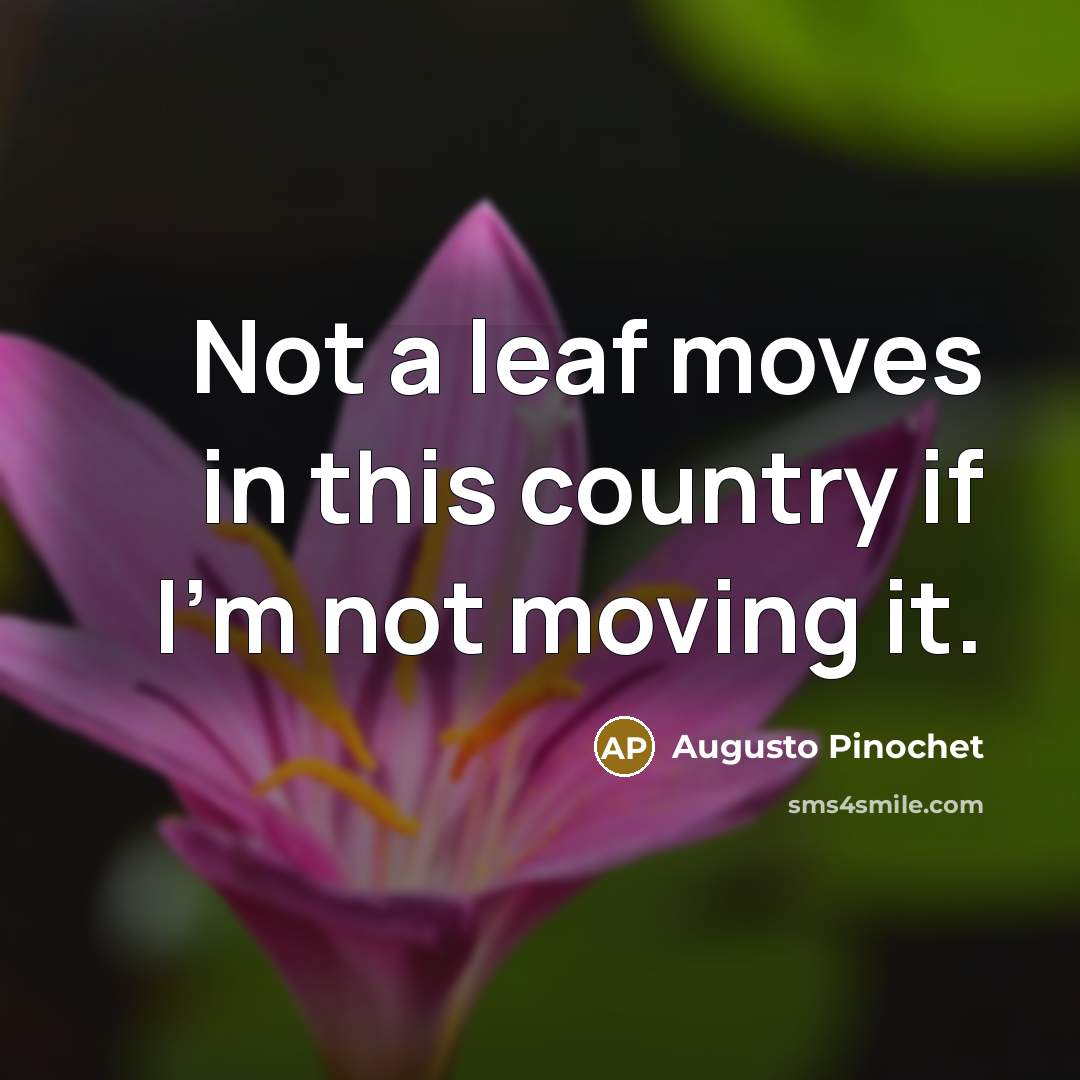 “Not a leaf moves in this country if I'm not…” quote by Augusto Pinochet