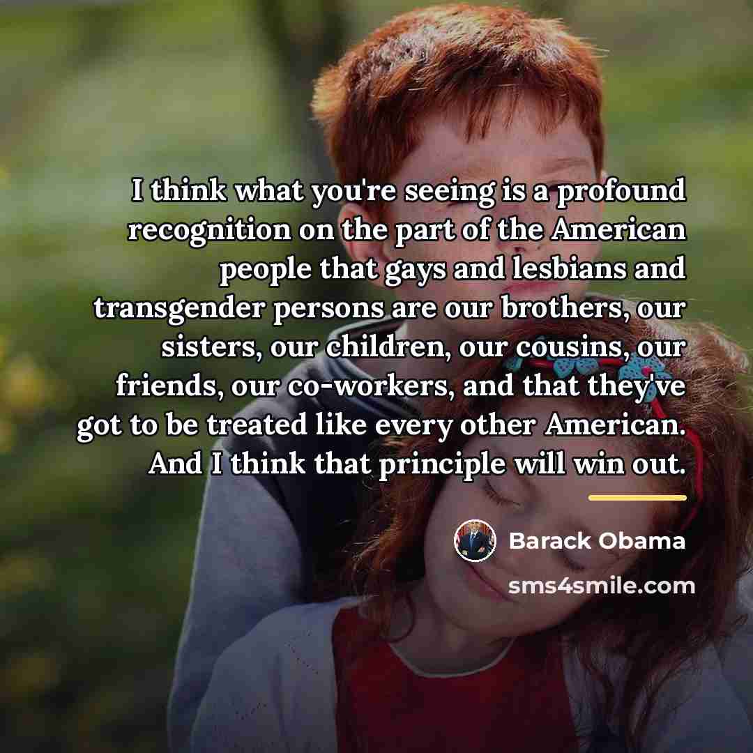 “I think what you're seeing is a profound recognition on…” quote by Barack Obama