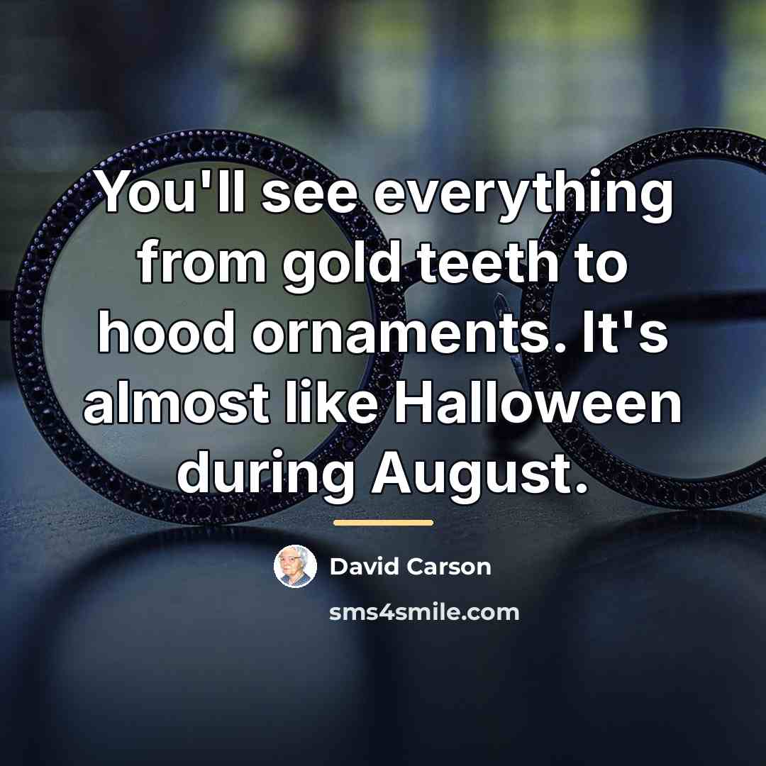 “You'll see everything from gold teeth to hood ornaments. It's…” quote by David Carson