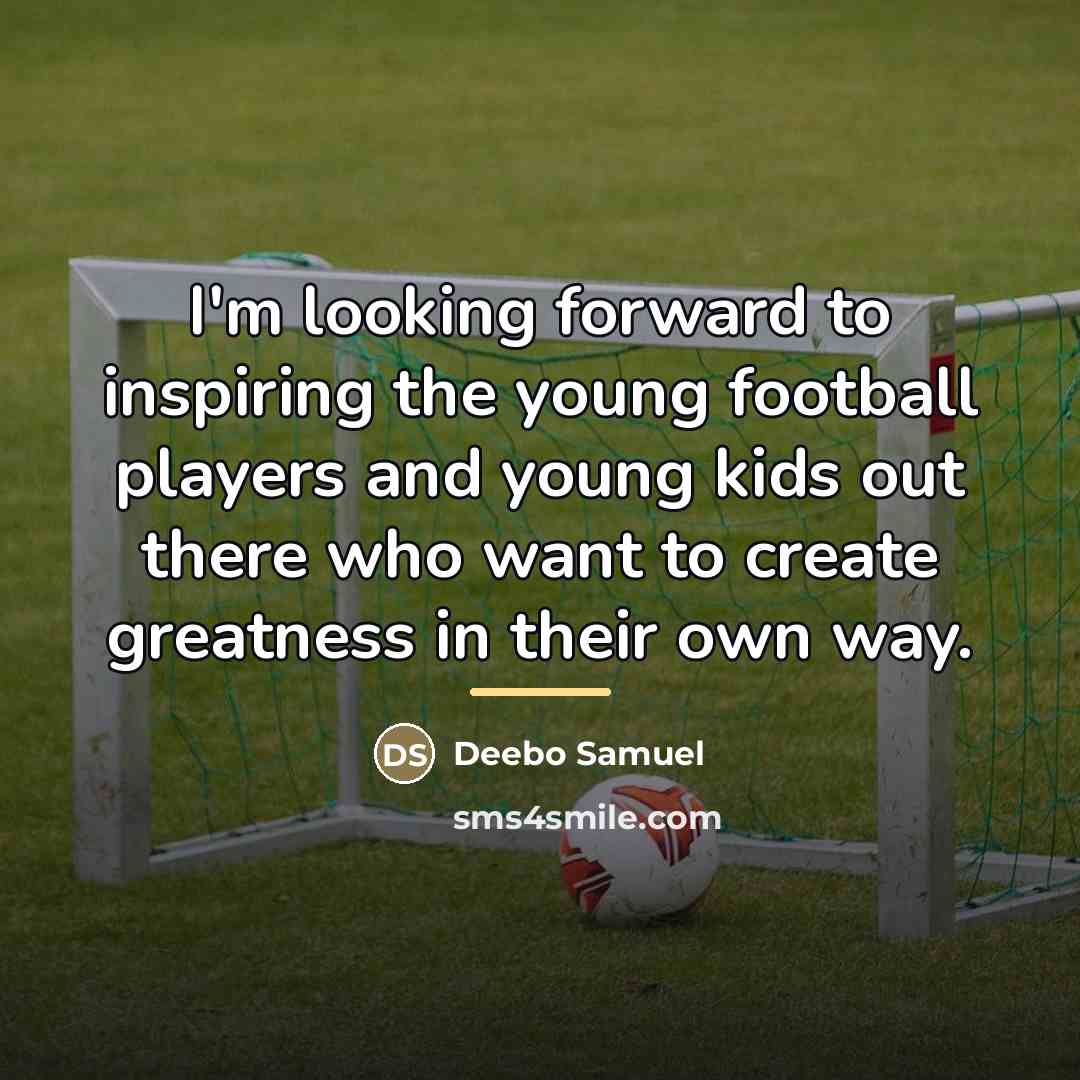 “I'm looking forward to inspiring the young football players and…” quote by Deebo Samuel