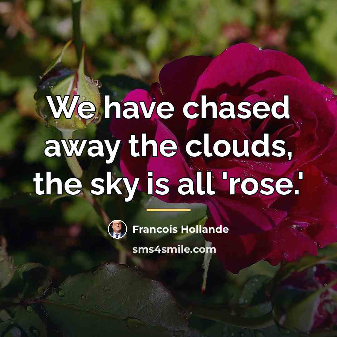 “We have chased away the clouds, the sky is all…” quote by Francois Hollande