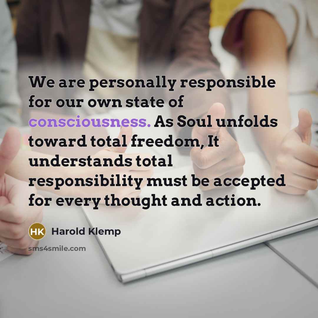 “We are personally responsible for our own state of consciousness.…” quote by Harold Klemp