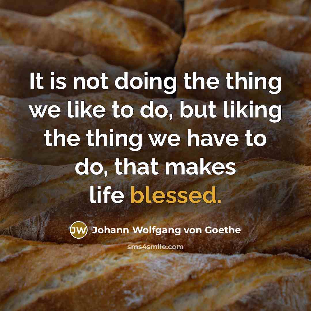 “It is not doing the thing we like to do,…” quote by Johann Wolfgang von Goethe