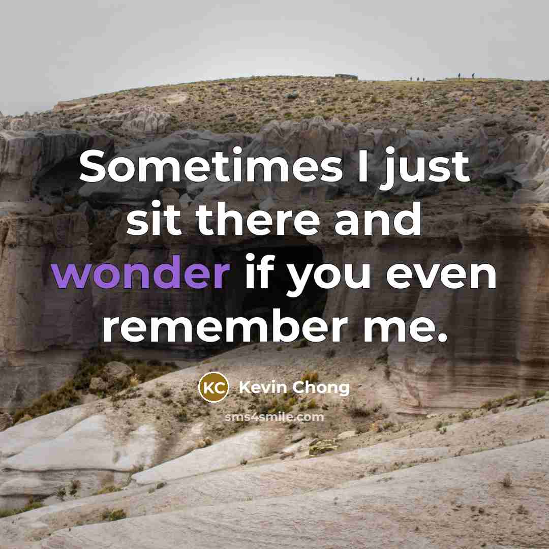 “Sometimes I just sit there and wonder if you even…” quote by Kevin Chong