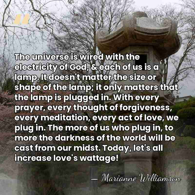 The universe is wired with the electricity of God, & each of&hellip; - Marianne Williamson