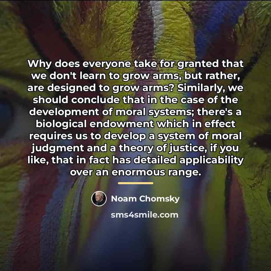 “Why does everyone take for granted that we don't learn…” quote by Noam Chomsky