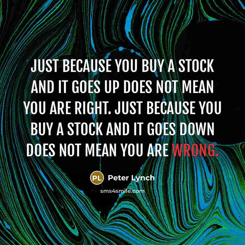 “Just because you buy a stock and it goes up…” quote by Peter Lynch