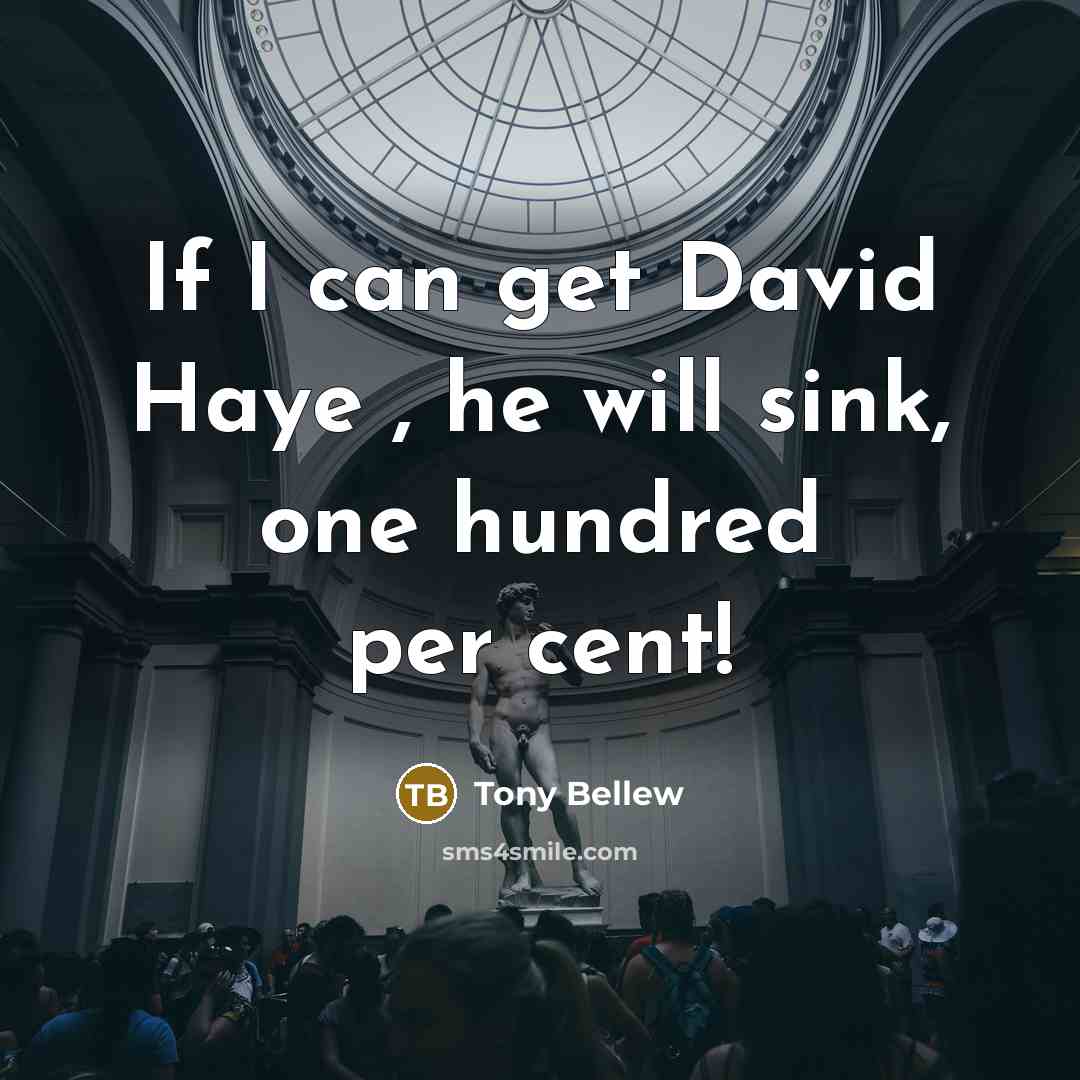 “If I can get David Haye , he will sink,…” quote by Tony Bellew