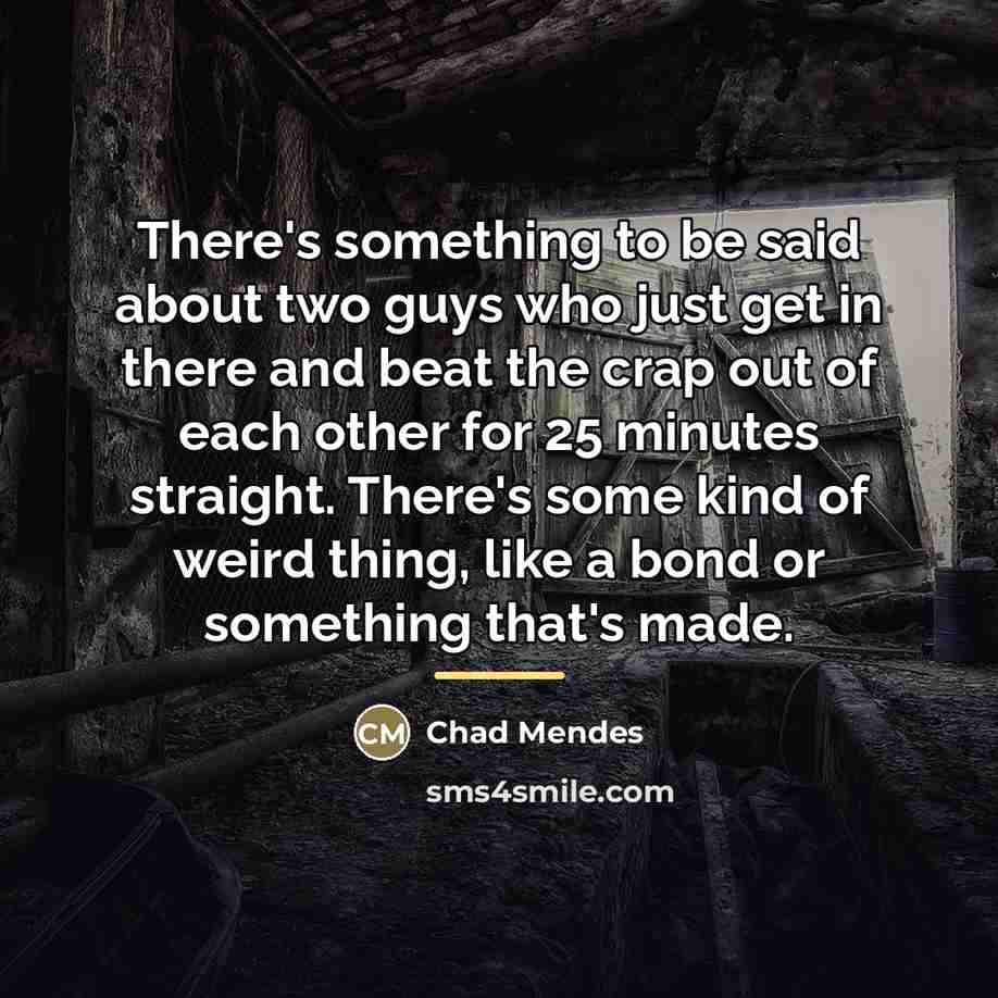 “There's something to be said about two guys who just…” quote by Chad Mendes