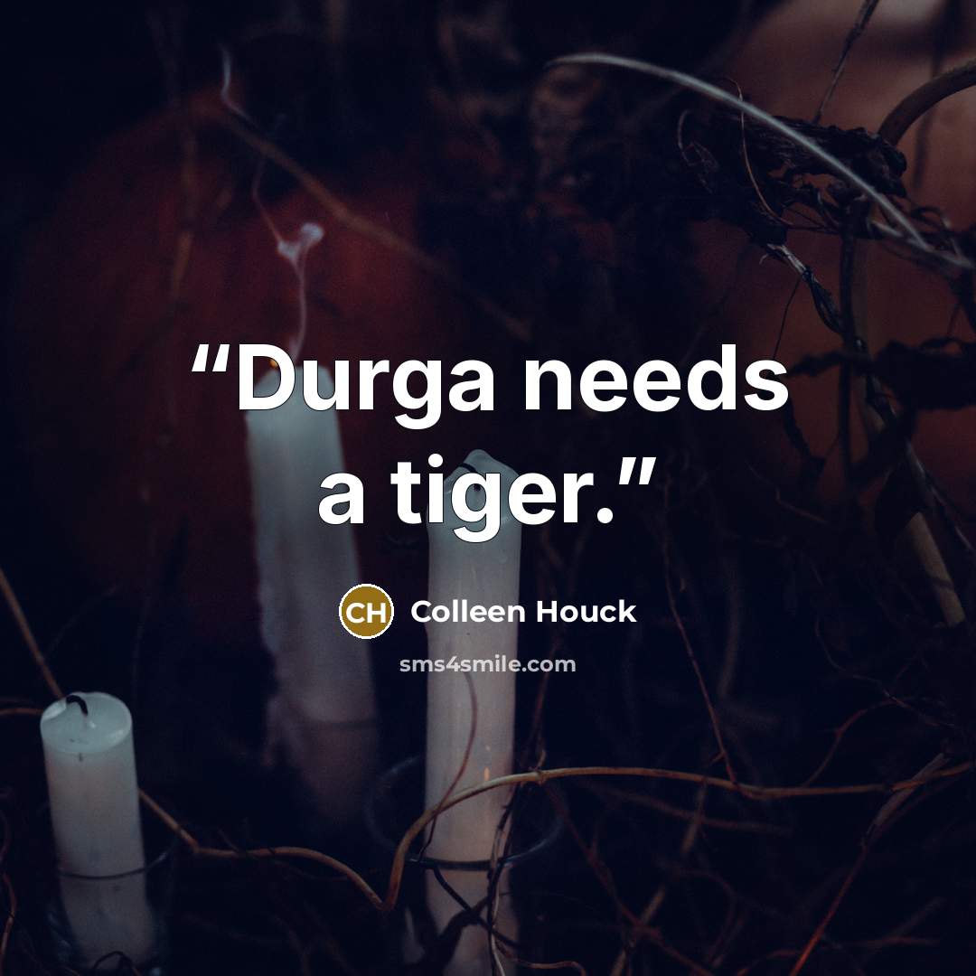 “Durga needs a tiger.” quote by Colleen Houck