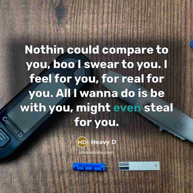“Nothin could compare to you, boo I swear to you.…” quote by Heavy D