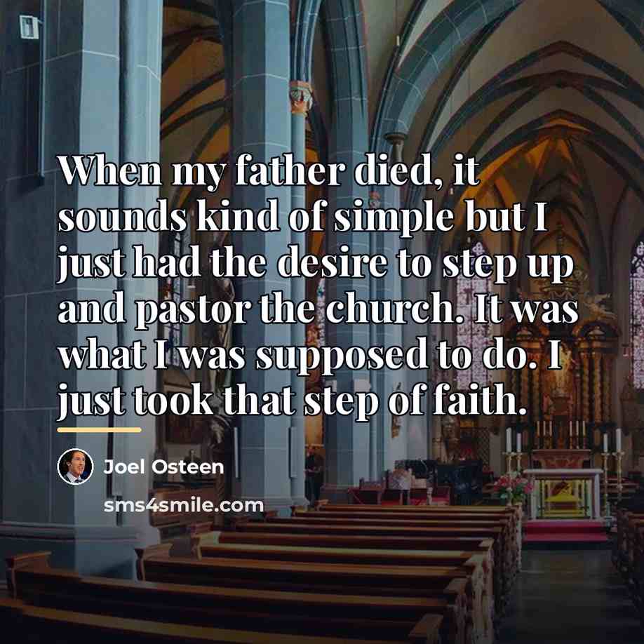 “When my father died, it sounds kind of simple but…” quote by Joel Osteen