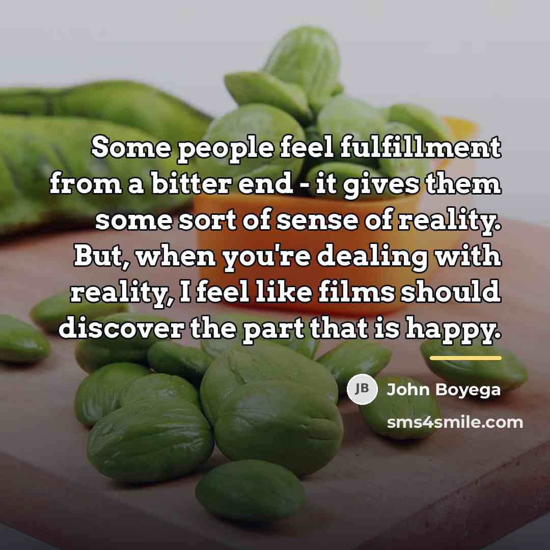 “Some people feel fulfillment from a bitter end - it…” quote by John Boyega