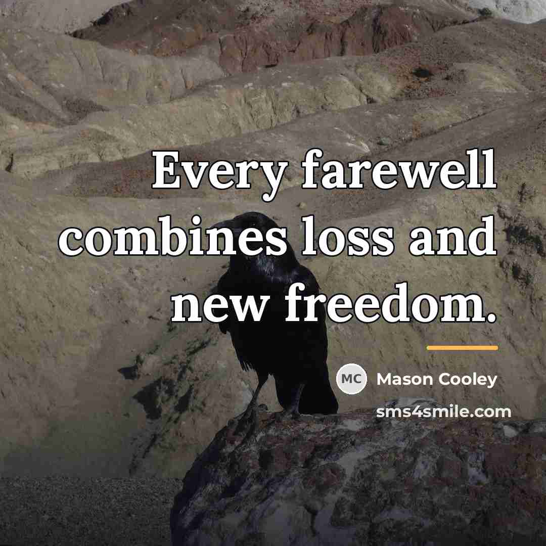 “Every farewell combines loss and new freedom.…” quote by Mason Cooley