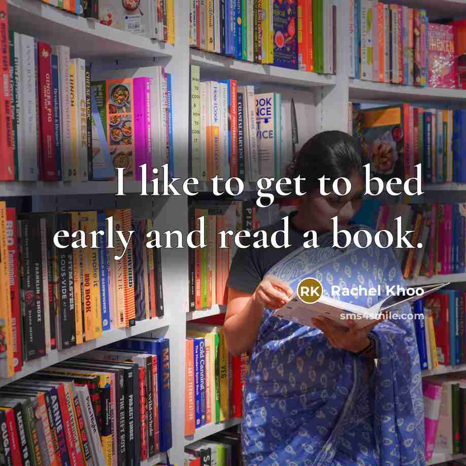 “I like to get to bed early and read a…” quote by Rachel Khoo
