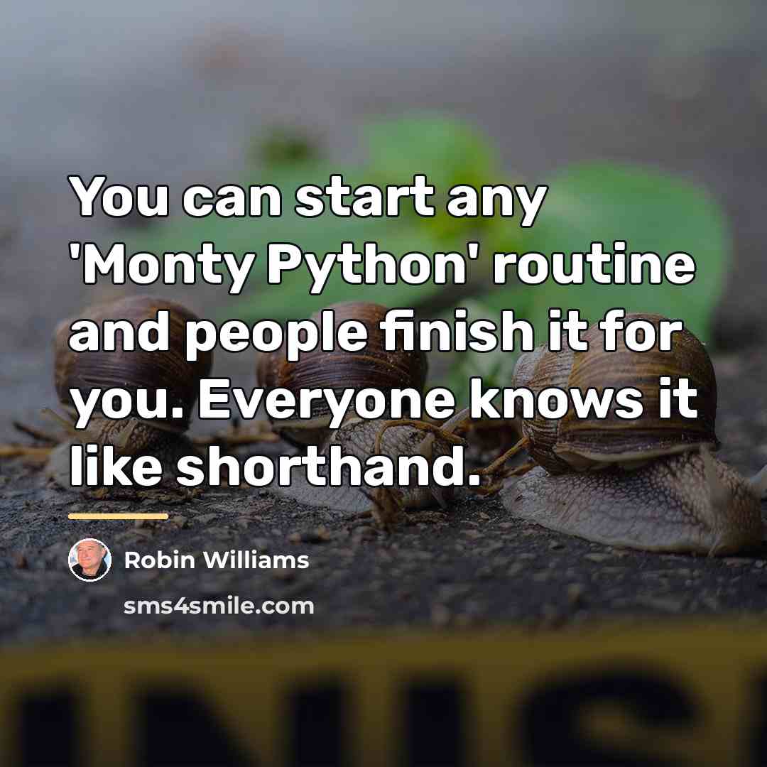 “You can start any 'Monty Python' routine and people finish…” quote by Robin Williams