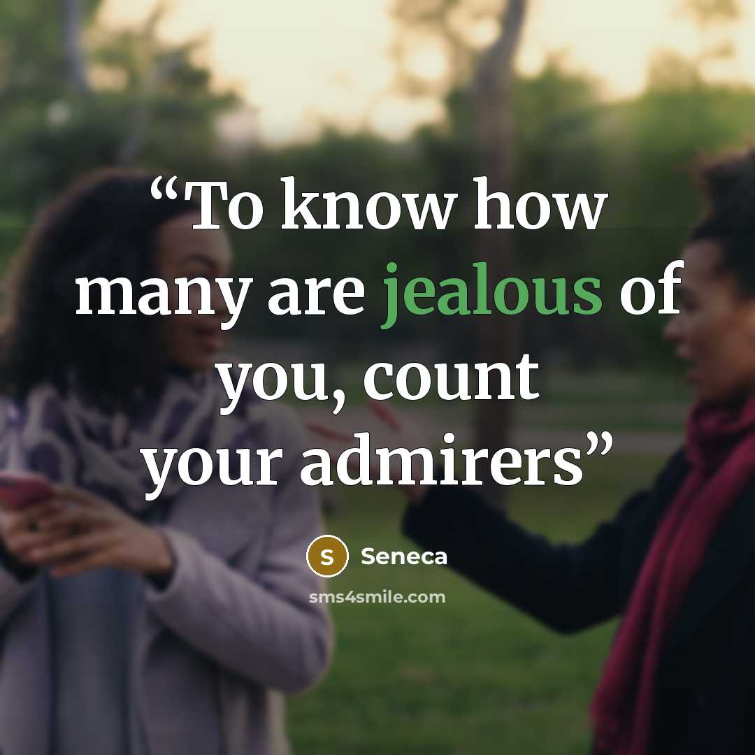 “To know how many are jealous of you, count your admirers” quote by Seneca