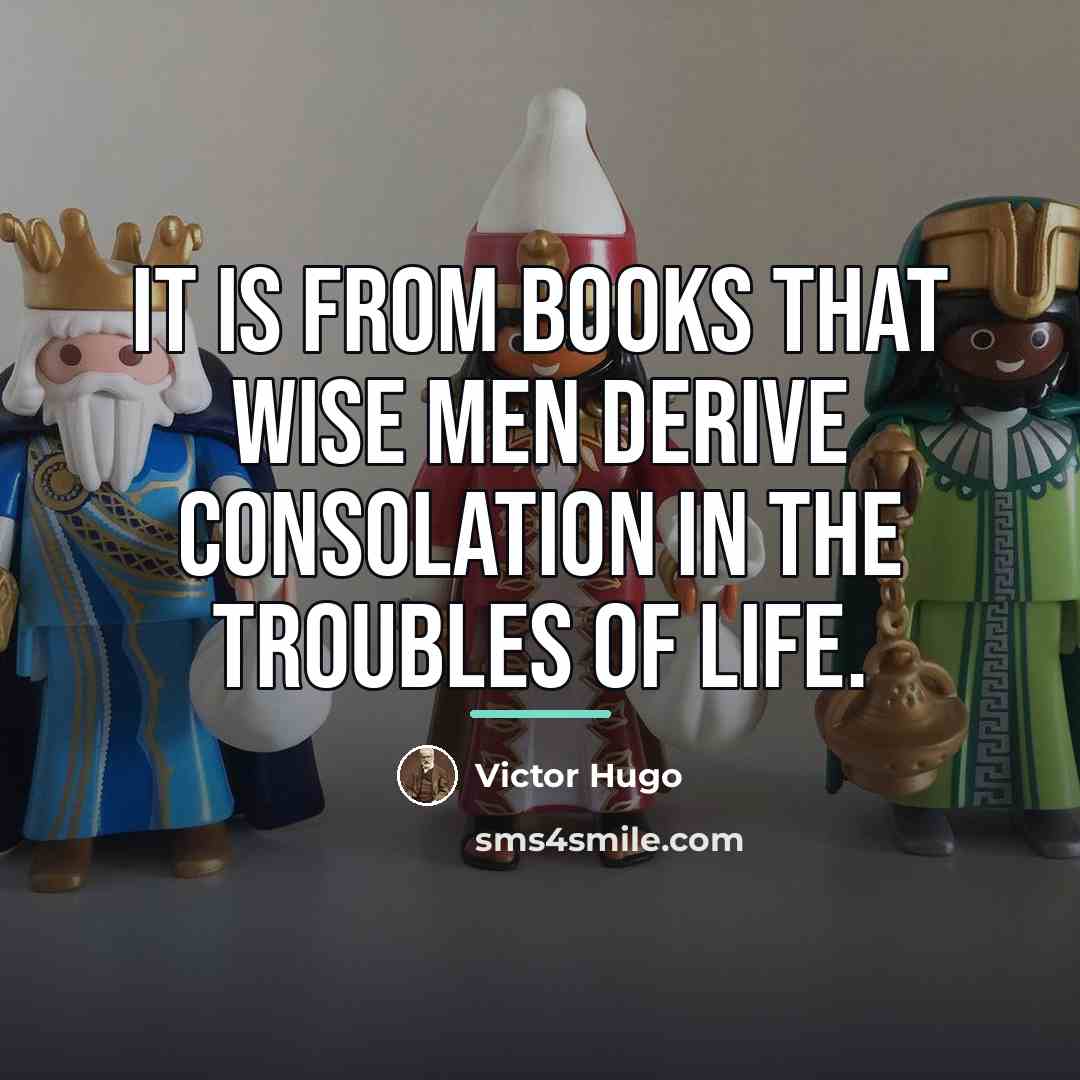 “It is from books that wise men derive consolation in…” quote by Victor Hugo