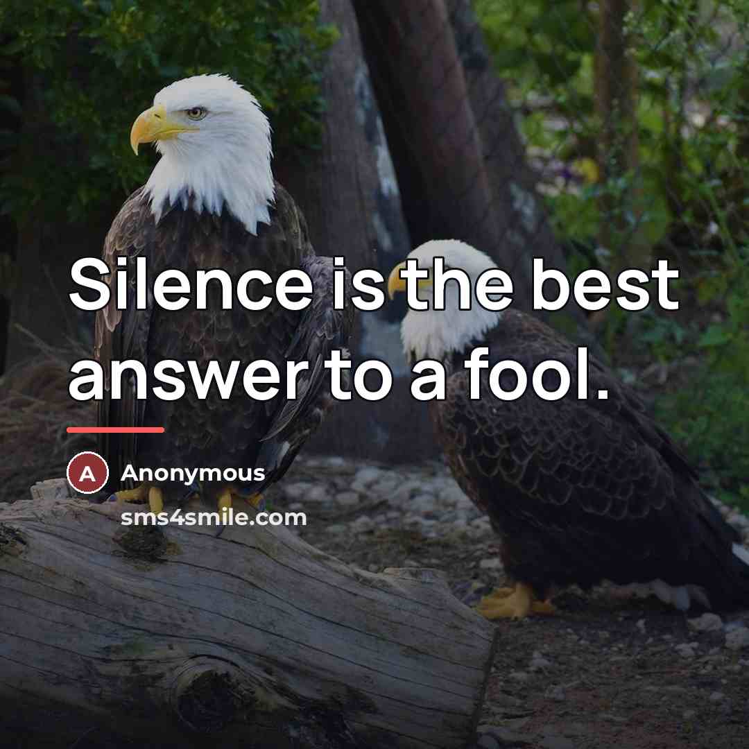 “Silence is the best answer to a fool.…” quote by Anonymous