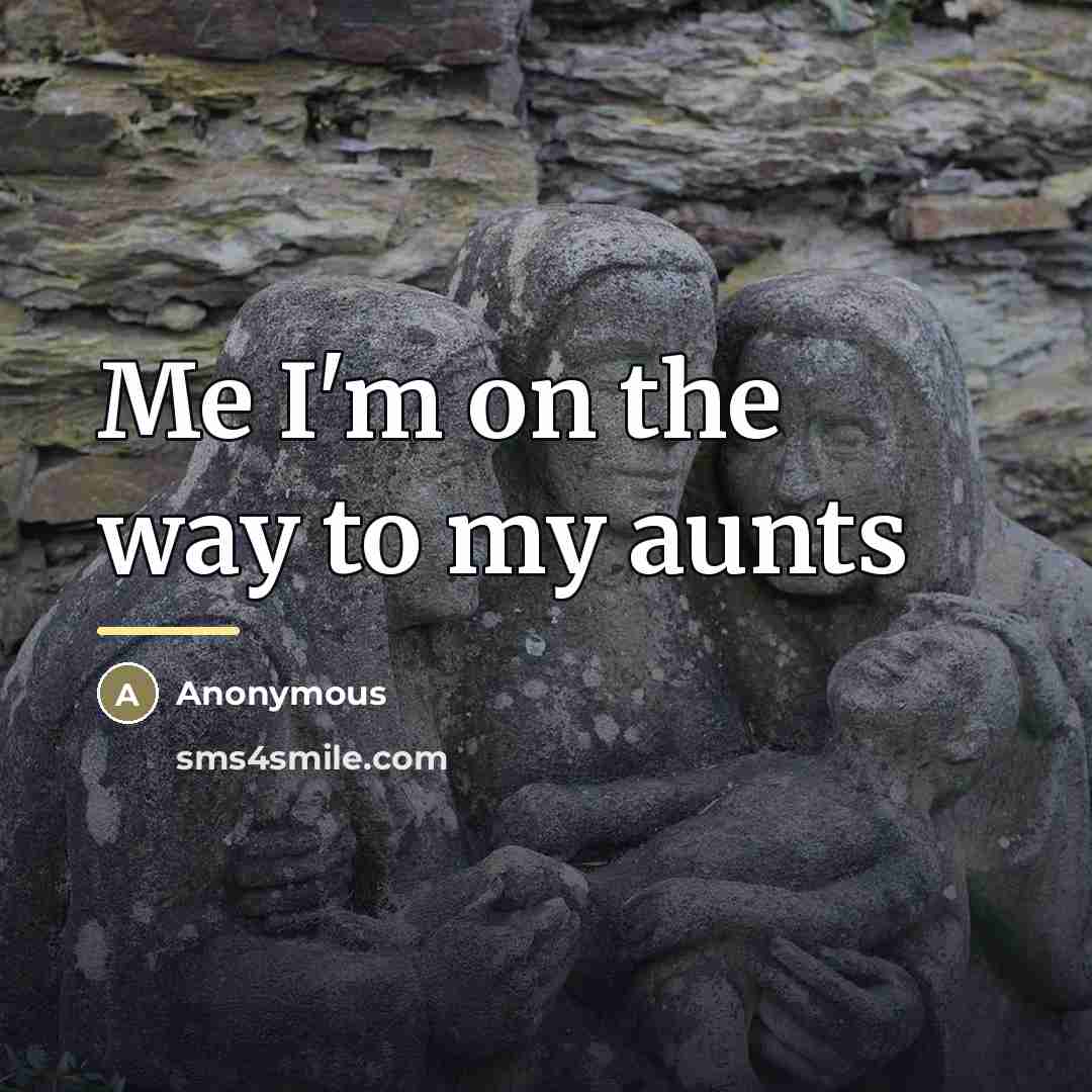 “Me I'm on the way to my aunts…” quote by Anonymous