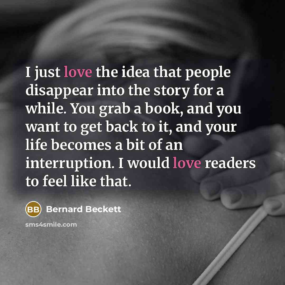 “I just love the idea that people disappear into the…” quote by Bernard Beckett