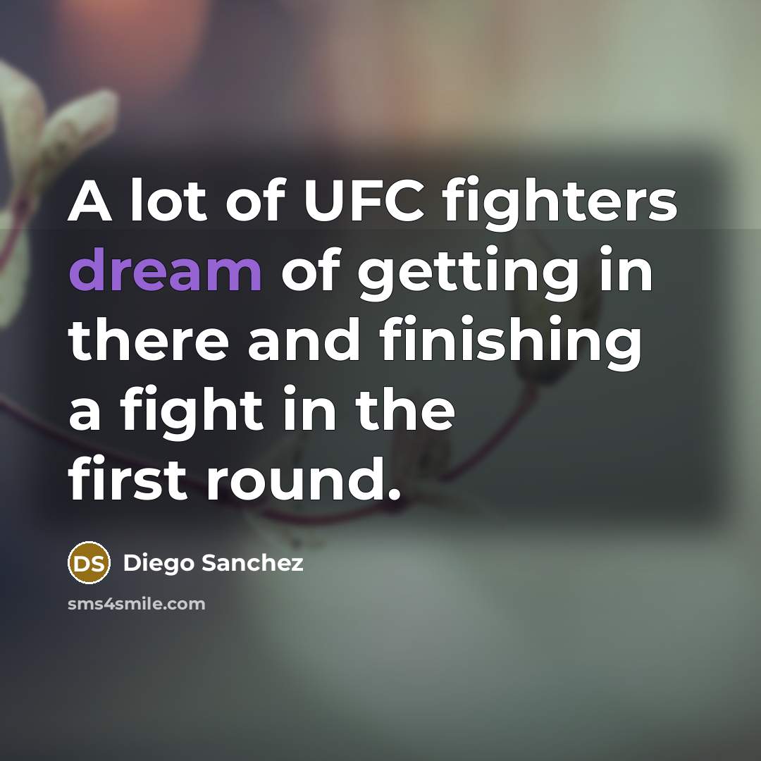 “A lot of UFC fighters dream of getting in there…” quote by Diego Sanchez