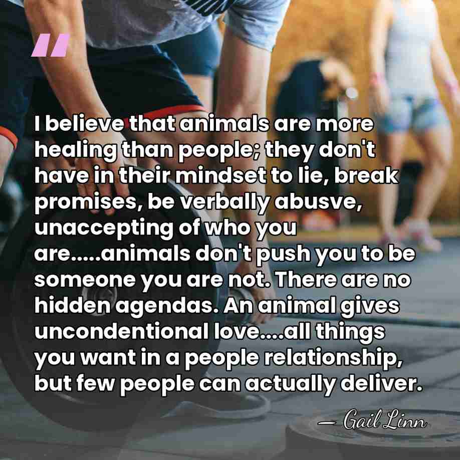 I believe that animals are more healing than people; they don't have&hellip; - Gail Linn