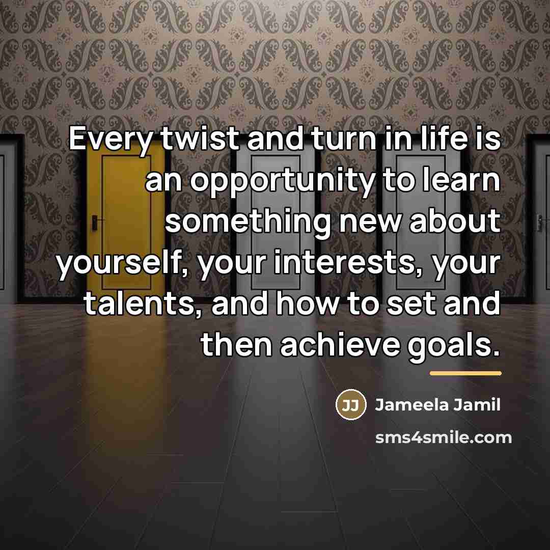 “Every twist and turn in life is an opportunity to…” quote by Jameela Jamil