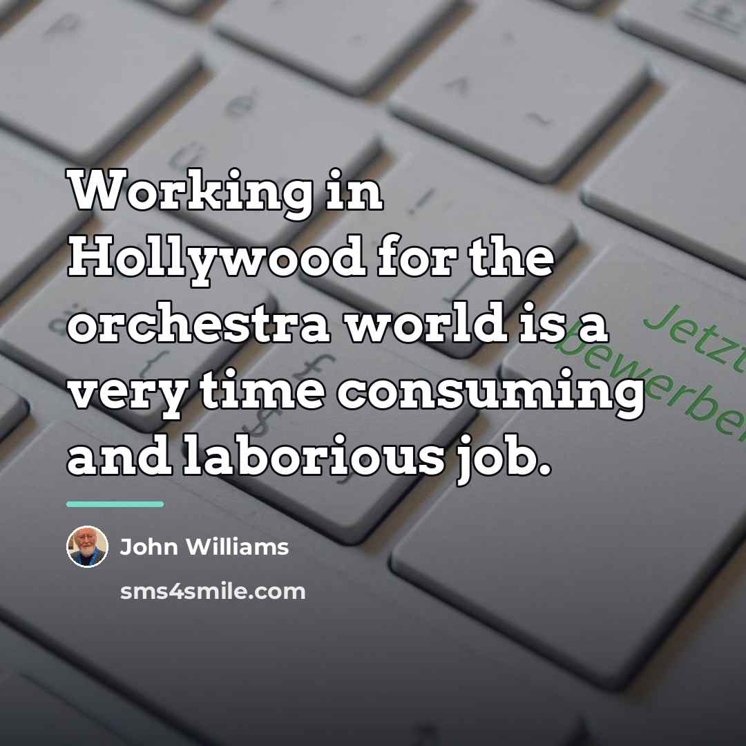 “Working in Hollywood for the orchestra world is a very…” quote by John Williams