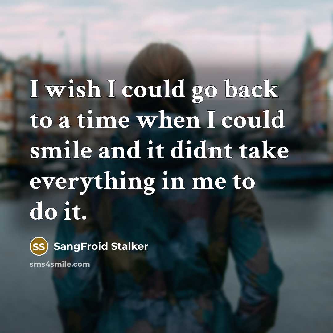 “I wish I could go back to a time when…” quote by SangFroid Stalker