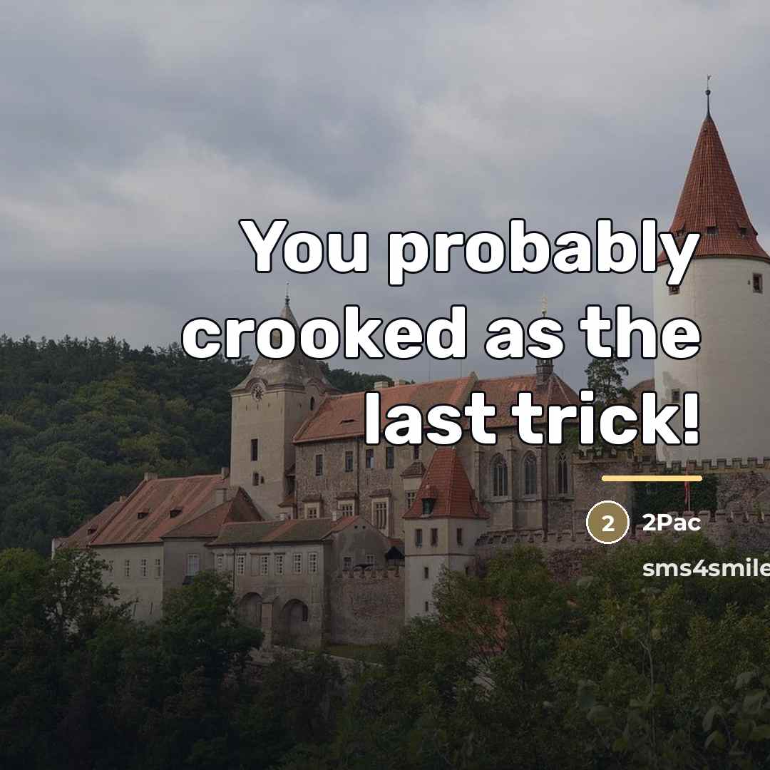 “You probably crooked as the last trick!…” quote by 2pac