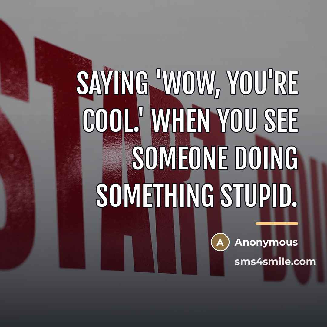 “Saying 'Wow, You're cool.' when you see someone doing something…” quote by Anonymous