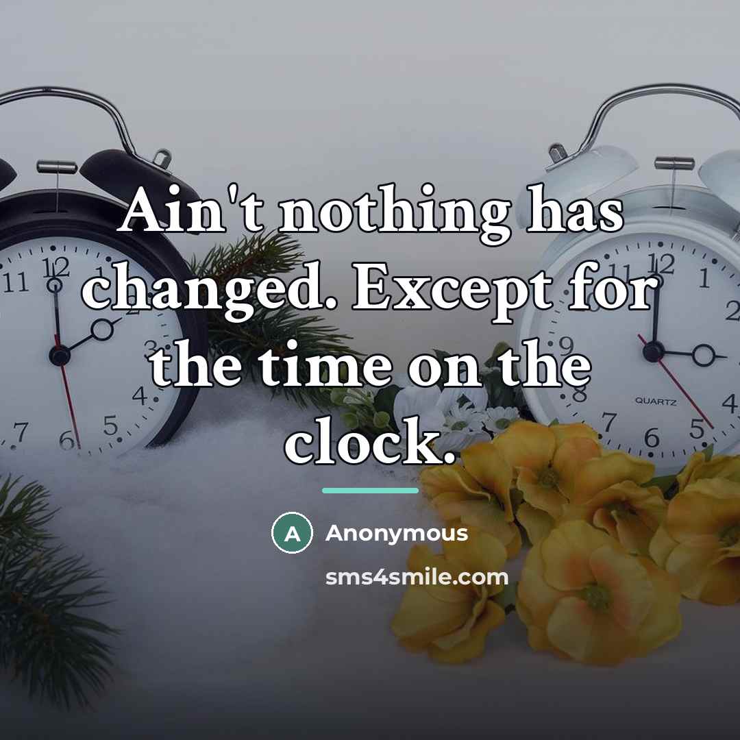 “Ain't nothing has changed. Except for the time on the…” quote by Anonymous