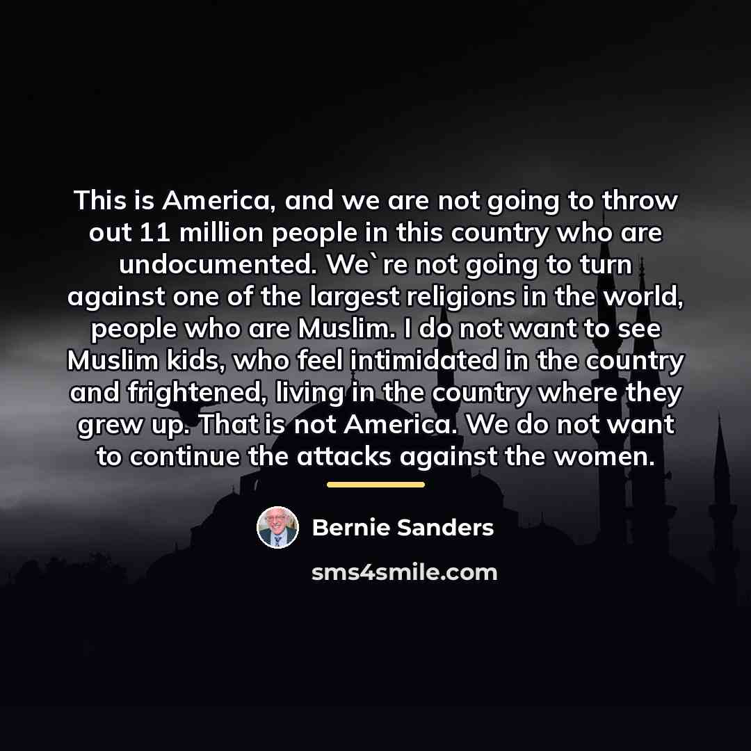 “This is America, and we are not going to throw…” quote by Bernie Sanders